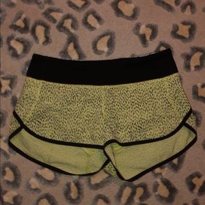 Lululemon shorts yellow and black